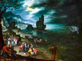 Placeholder-GDLT0045 An Extensive Coastal Landscape With Fishermen Landing And Selling Their Catch, The Sacrifice Of Jonah Offshore