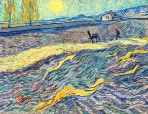 Field With Plowing Farmers