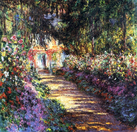 Pathway In Monets Garden at Giverny 1900 クロード·モネ | 油絵複製画 | KOSH mArt 日本