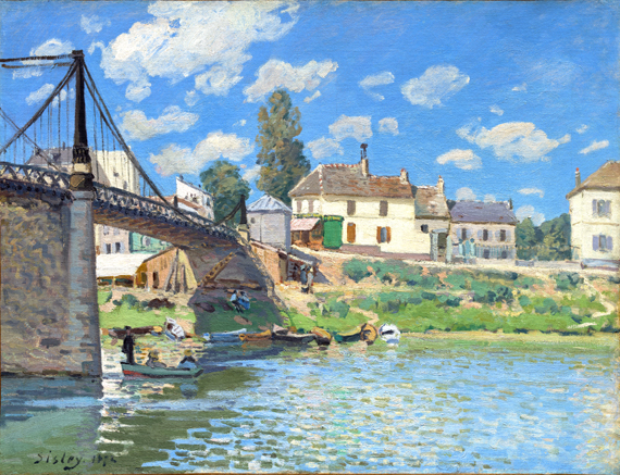 The Bridge at Villeneuve-la-Garenne 1872 アルフレッド・シスレー | 油絵複製画 | KOSH mArt 日本