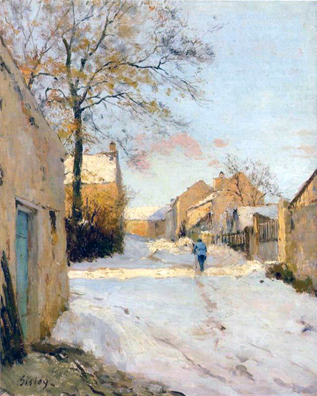 A Village Street In Winter アルフレッド・シスレー | 油絵複製画