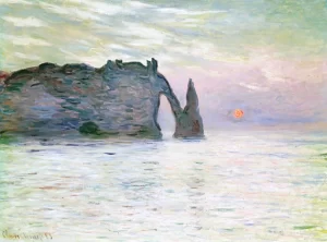The Manneport, Cliff at Etretat, Sunset, 1883