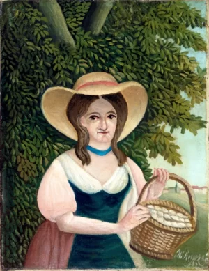 Woman with Basket of Eggs