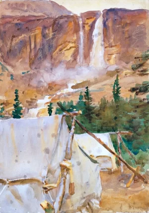 Camp and Waterfall 1916