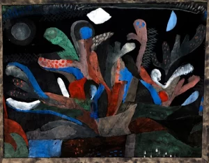 Picture Of A Garden In Dark Colours