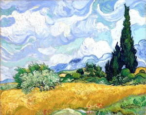 Wheat Field With Cypresses 1889
