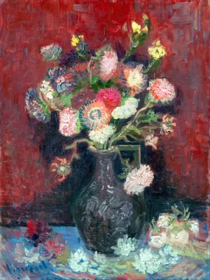Vase With Chinese Asters And Gladioli 1886