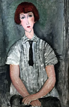 Guitar with inlays 1925 Young Girl in a Striped Shirt 1918