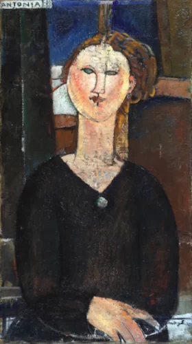 Man and Woman on Bench Antonia 1915