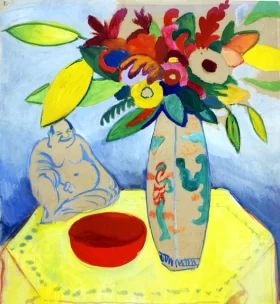 Still Life With Ostrich And Buddha