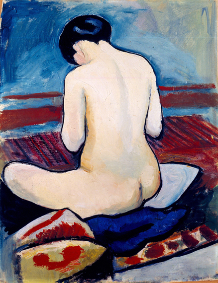 Sitting Nude With Pillow