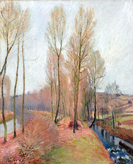 L’orvanne et Le Canal Du Loing en Hiver 으로 알프레드 시슬리, 캔버스에 유화 재현 L'orvanne et Le Canal Du Loing en Hiver
