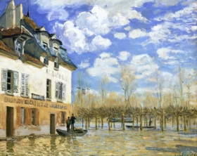 Poppy Field In A Hollow near Giverny 1885 Boat in the Flood at Port Marly