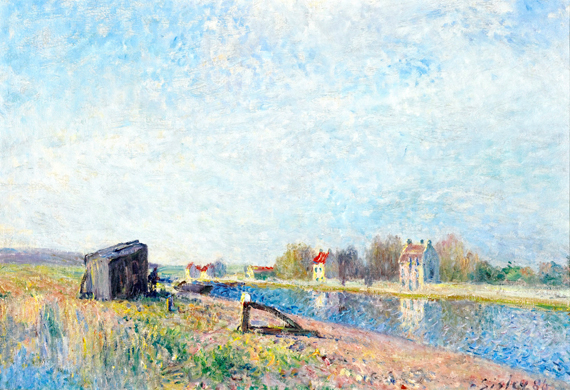 Le Loing à Saint Mammès 으로 알프레드 시슬리, 캔버스에 유화 재현 Le Loing à Saint Mammès