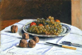 Morning On the Seine, Mist, 1897 Grapes and Walnuts on a Table 1876