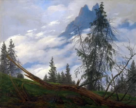 Mountain Peak with Drifting Clouds 1835
