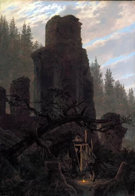 Ruins at dusk (Church ruin in the forest) 1831