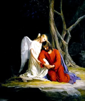 Lemons on a Pewter Plate An Angel Comforting Jesus Before His Arrest In The Garden Of Gethsemane