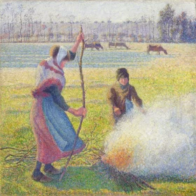 Hoar-Frost, Peasant Girl Making a Fire 1888