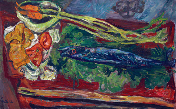 Nature morte au poisson 1922 으로 샹 수틴, 캔버스에 유화 재현 Nature morte au poisson 1922