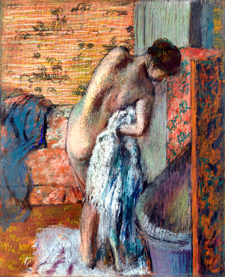 Après Le Bain (Femme S’essuyant) 으로 에드가 드가, 캔버스에 유화 재현 Après Le Bain (Femme S'essuyant)