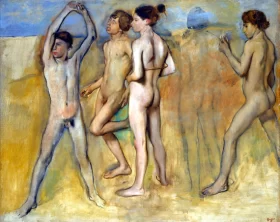 Petites Filles Spartiates Provoquant Des Garçons 1860