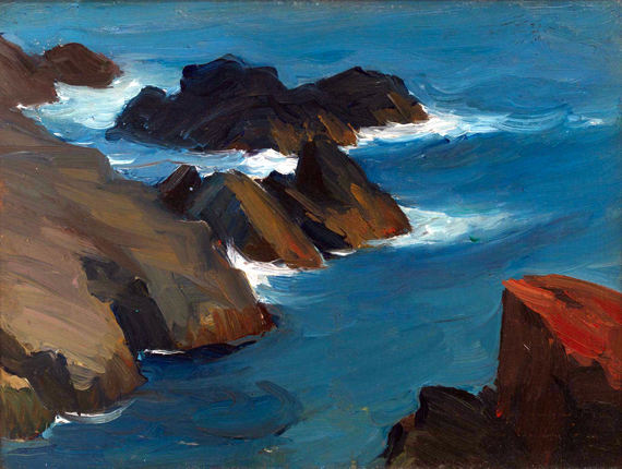 Rocky Sea Shore 으로 에드워드 호퍼, 캔버스에 유화 재현 Rocky Sea Shore