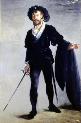 Portrait of M.Faure at his role of Hamlet, 1877
