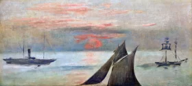 Boats at Sea, Sunset 1868