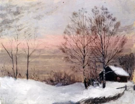 House And Red Sky