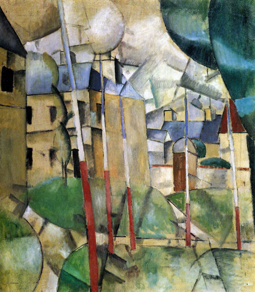 Paysage (Landscape) 으로 페르낭 레제, 캔버스에 유화 재현 Paysage (Landscape)