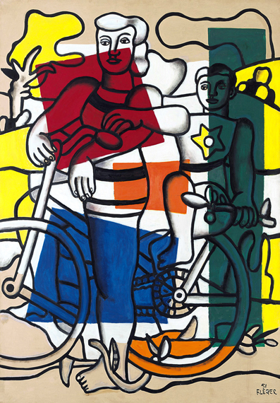 Les deux Cyclistes, La Mère et L’enfant 으로 페르낭 레제, 캔버스에 유화 재현 Les deux Cyclistes, La Mère et L'enfant