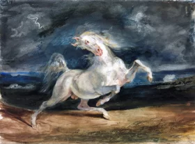 Tigre Attaquant Un Cheval Horse Frightened by Lightning