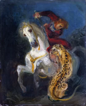 Christ on the Cross Rider Attacked by a Jaguar 1855