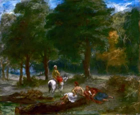 Louis Auguste Schwiter Greek Cavalry Men Resting in Forest 1858