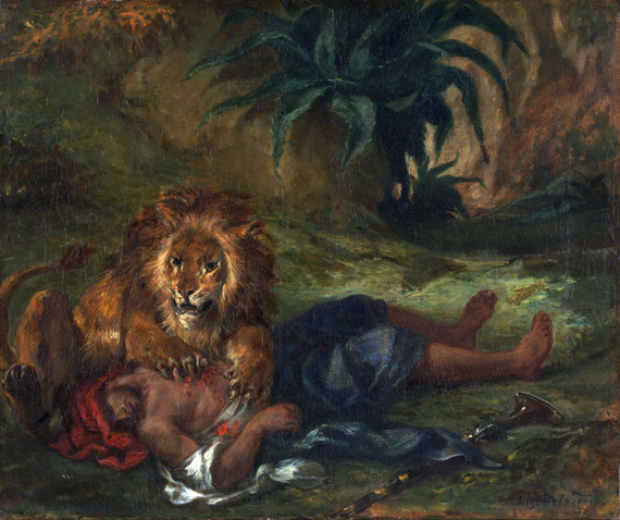 Lion Mauling a Dead Arab 1847