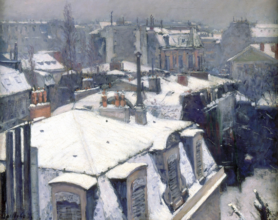 Rooftops in the Snow (Snow Effect) 1878 으로 구스타브 카일보트, 캔버스에 유화 재현 Rooftops in the Snow (Snow Effect) 1878