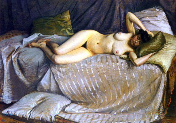 Naked Woman Lying on a Couch 1873