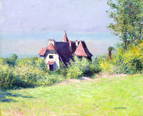 Une Villa à Trouville 1882 으로 구스타브 카일보트, 캔버스에 유화 재현 Une Villa à Trouville 1882
