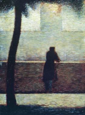 Man Leaning On A Parapet