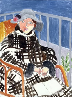 Mlle. Matisse en manteau écossais