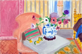 An Afternoon at the Park Anemones and Chinese Vase