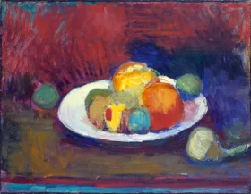 Fire and Rainy Night (Firelight, Boston) 1886 Assiette de fruits (Fruit Dish)