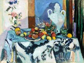 French Tea Garden 1910 Blue Still Life (Nature morte bleue)