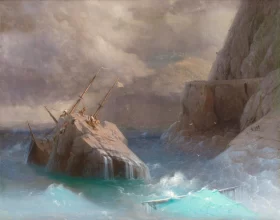 Poem by Kiyohara no Fukayabu The shipwreck 1