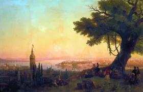 View of Constantinople by evening light 1846