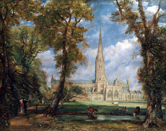 Salisbury Cathedral from the Bishop's Grounds 1825