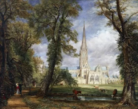 Salisbury Cathedral from the Bishop's Grounds 1826
