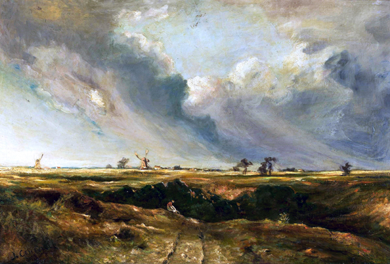 Windmills in landscape