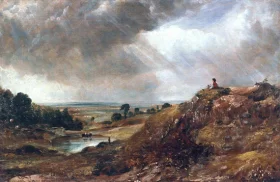 Branch Hill Pond, Hampstead Heath, with a Boy Sitting on a Bank 1825